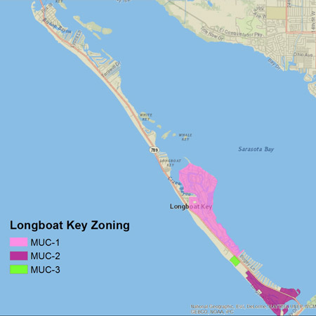 Longboat Key MUC zoning map